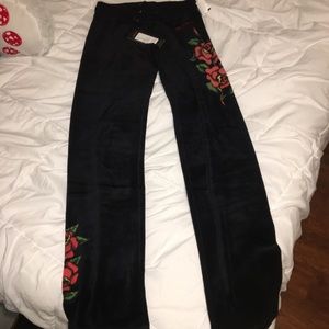 NWT Black Ed Hardy Velour Sweatpants